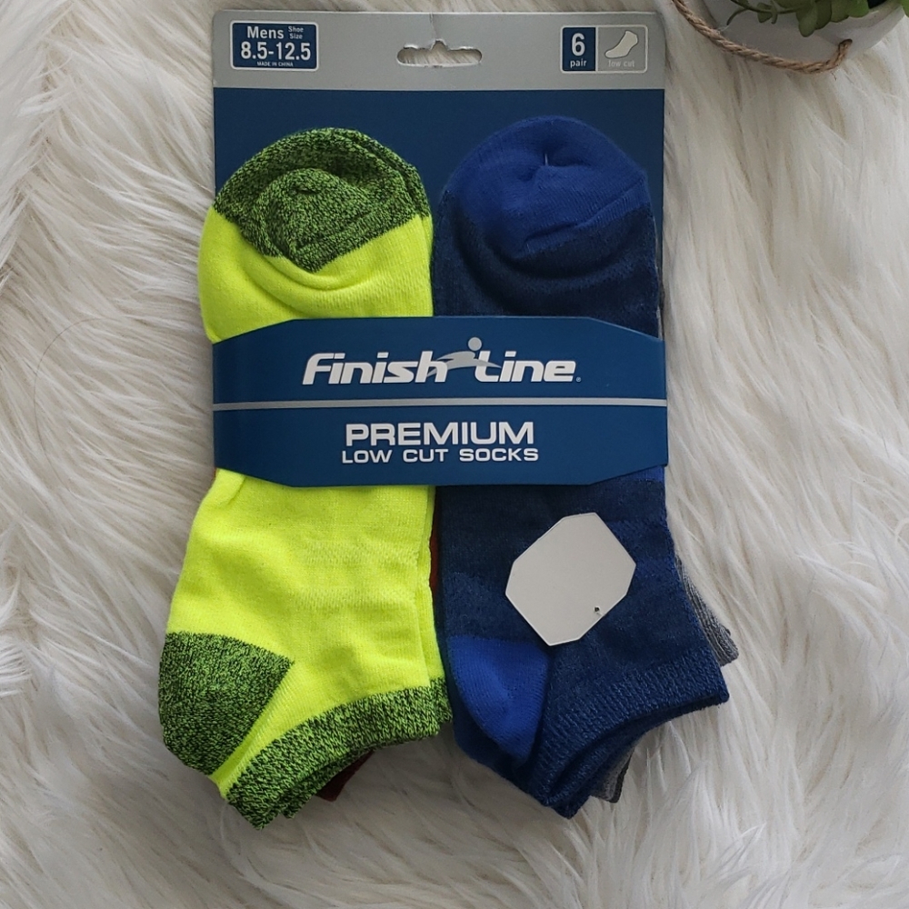 FinishLine Premium Multi Low Cut Socks - 6 Pairs